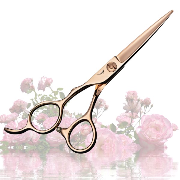 Hairscissors rosé-golden "Rose" left-handed in 5.75 Inches